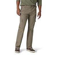 Wrangler Authentics Men's Twill Relaxed Fit Cargo Pant (Logan), Military Khaki Ripstop, 32W x 32L