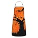 Kochschürzen mit Frühlingsblumen und See-Druck, für Damen, als Halstuch, Schürze mit Tasche, für Küche, Kochen, Backen, Gartenarbeit, Unisex, Orangefarbene Halloween-Party, One size