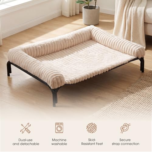 Czpalo Elevated Dog Bed with Removable Bolster Cushion Mat, Raised Pet Cot for Extra Large Sized Dogs with Breathable & Washable Mesh, Indoor & Outdoor Pet Hammock with Skid-Resistant Feet. by Czpalo - Image 5