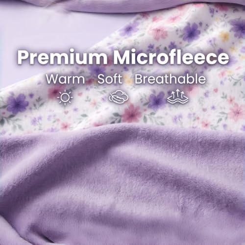 Image of AMROSE 2 Pack Flannel Fleece Crib Sheets, Blossom