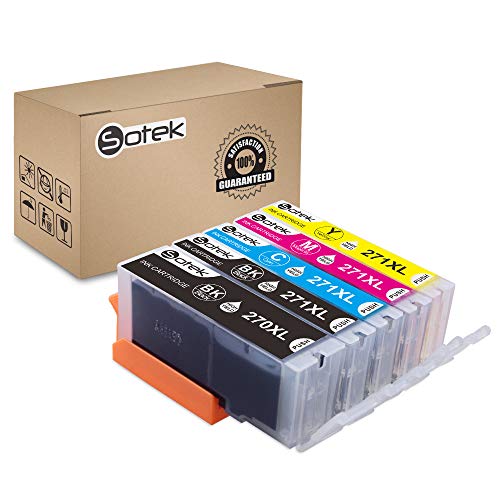 Sotek Compatible Ink Cartridge Replacement for PGI-270XL CLI-271XL, Work with Pixma MG6820 MG6821 MG6822 MG5720 MG5721 MG5722 MG7720 TS5020 TS6020 TS8020 TS9020 (1 PGBK, 1BK, 1C, 1M, 1Y, 5-Pack)