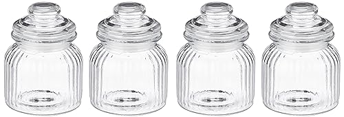 Image of Amazon Brand - Solimo Glass Mimosa Jar 650 Ml | Set Of 4, Transparent