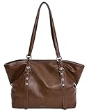 Mabecol Bolso Shopper Mujer Grande PU Impermeable, Tote Elegante con Cremallera, Multi Compartimentos, Gran Capacidad para Trabajo, Oficina, Viaje y Diario (Marrón)