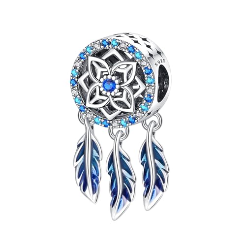 YIXUAN Charms Attrape Rêves Perle en argent 925 compatible avec les bracelets Pandora Bijou cadeau pour femme idée cadeau pour maman, voyage ou anniversaire