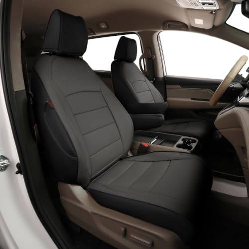 EKR Odyssey Seat Covers Custom Fit for Honda Odyssey 2018-2026 (8 Seats,2nd Row 4/2/4 Split)-Three Rows Full Set, Faux Leather (Black/Gray) by EKR - Used condition - US$269.99