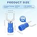 MECCANIXITY Insulated Fork Spade Connectors, 16-14AWG SV2-6 U-Type Tinned Copper Waterproof Fork Crimp terminals Connectors for Industrial Electrical Marine Wiring, Pack of 100 (Blue)