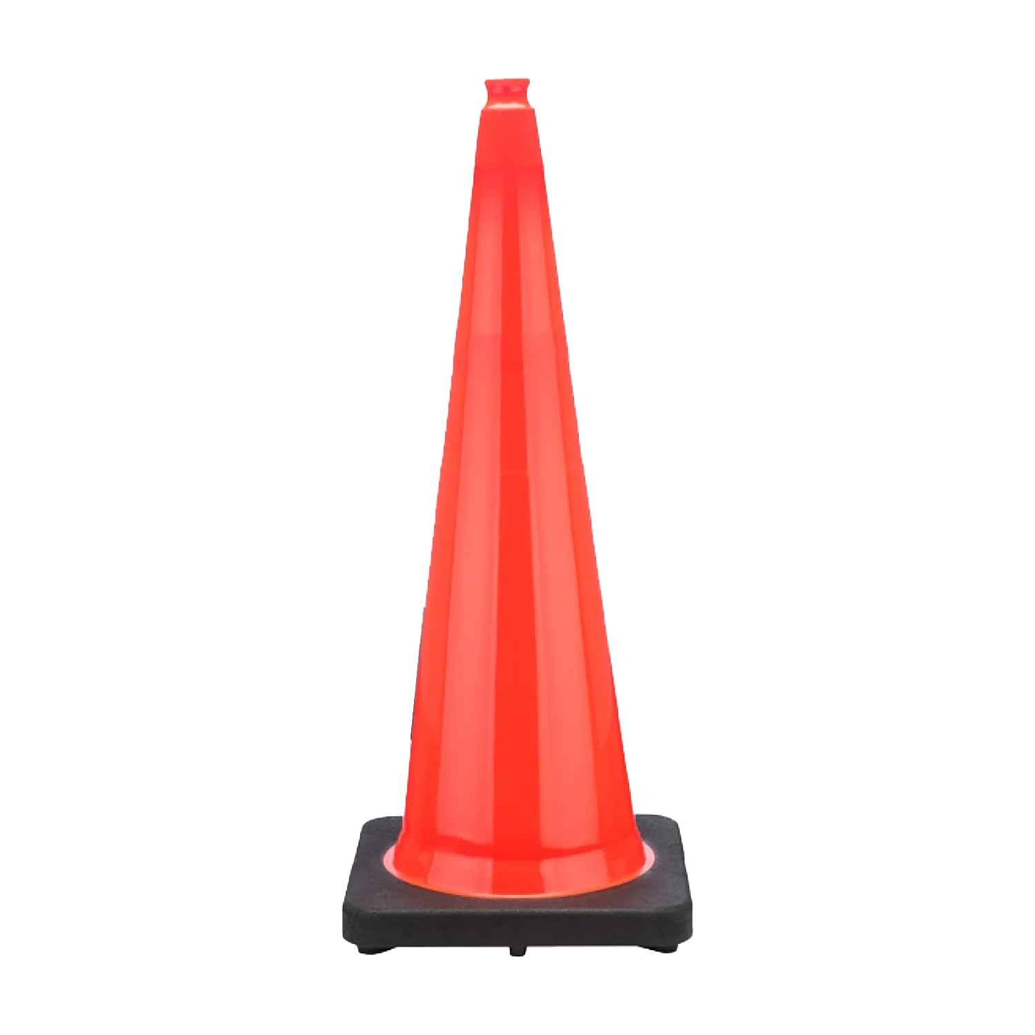 SmartSign Traffic Cones 36 inch - Fluorescent Orange Safety Cone with Heavy Bottom Black Base, Premium Multipurpose Plastic Cones for Parking/