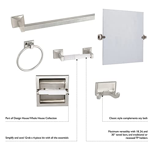 Image of Design House Millbridge Double Robe Hook, Polished Chrome, Standard Wall Mount, Concealed Screws, Easy Installation, Bathroom Hardware, 2.44 in L x 1.5 in W x 1.48 in H, Item 533059
