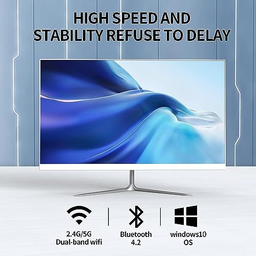 24 inch All-in-One Computer with Core i5-3380M CPU 8GB DDR3 256GB SSD 1920 * 1080 IPS Screen White built-in speaker, 5MP Retractable Hidden Camera, Arabic wired Keyboard & wired Mouse