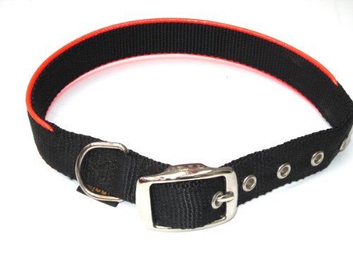 Heim 7409649 Halsband aus Nylongurt mit retroreflektierendem und floureszierendem Reflexite - Keder 20/45, schwarz - orange