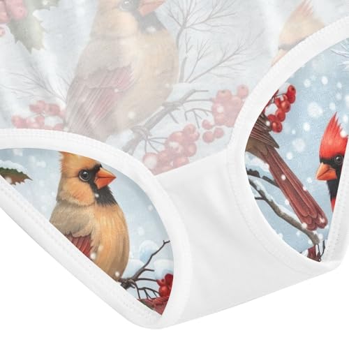 Red Birds Berries Kids Underwear, Toddler Girl Panties, Cotton Girls Underwear, 2–8 Years4