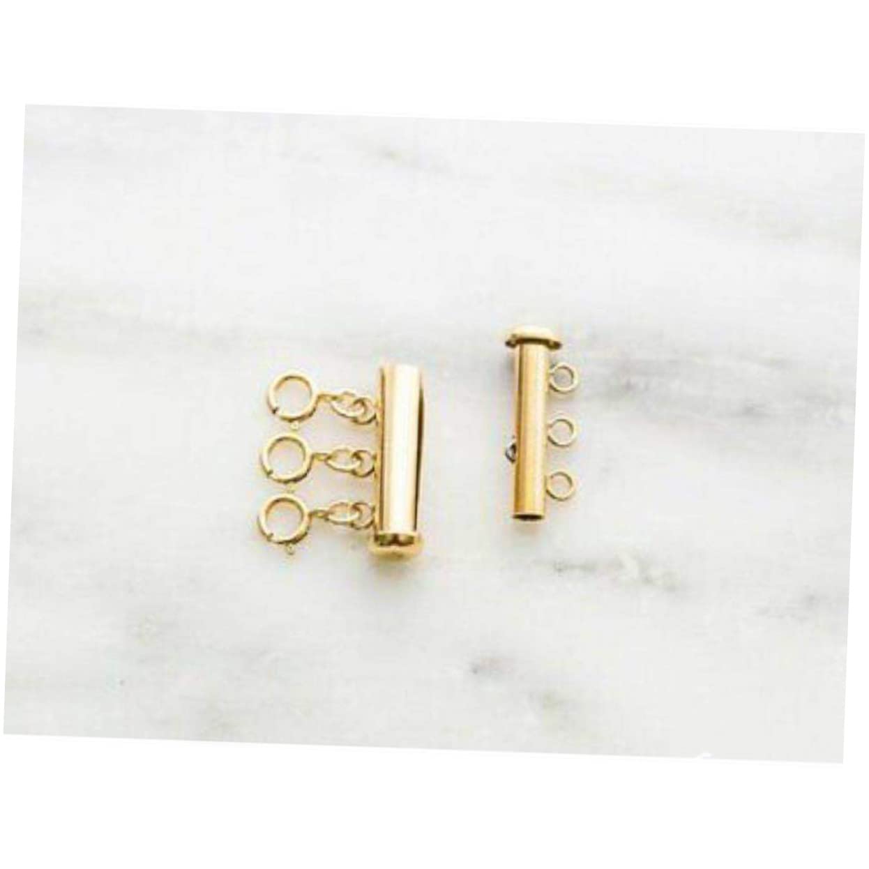 STOBOK 18piezas Conectores De Joyas Magnéticos De Latón De Cierre Deslizante Para Collares y Pulseras Incluye Doble Triple Plata