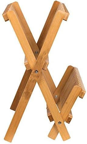 Sagler Wooden Dish Rack Plate Rack Collapsible Compact Dish Drying Rack Bamboo Dish Drainer