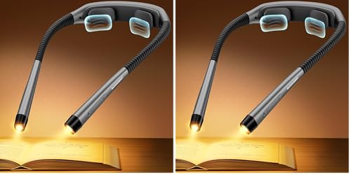 Lampe tour de cou liseuse 3 couleurs 5 intensités grise lot de 2 Glocusent