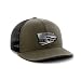 Torn We The People Black Leather Patch Hat (od Green/Black) - Adjustable Trucker Hats with Snapback