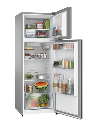 Image of Bosch 269L, 2 Star, Free-Standing Frost Free Double Door Refrigerator | XL Fridge Space | Easy Touch UI Panel | Super fast Cooling and Freezing | 18 Hrs Cooling Retention (CTN29S02NI, Shiny Silver)