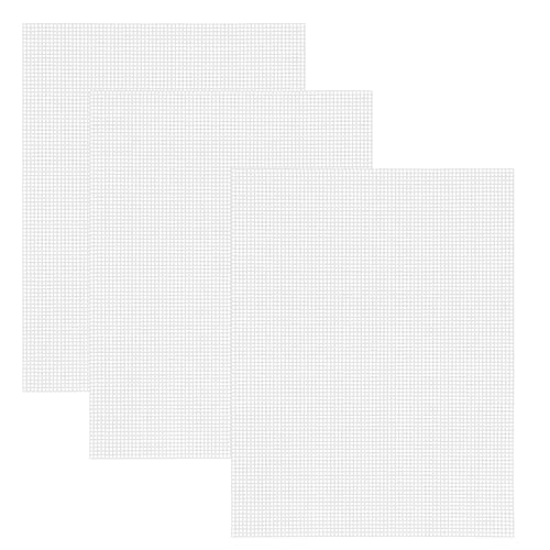 Image of Allazone 3 PCS Plastic Canvas, 19.3 x 13 Inch Plastic Mesh Sheet for Cross Stitch, Embroidery, Knit Crochet Projects