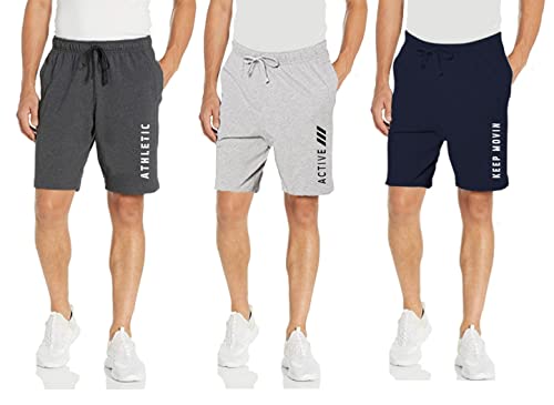 Image of KART BLACK Plus Size Men's Shorts with Pocket|Casual Knit Shorts|Printed Shorts|Over Sized Shorts|(S,M,L,XL,XXL,3XL,4XL,5XL) Combo Pack of 2