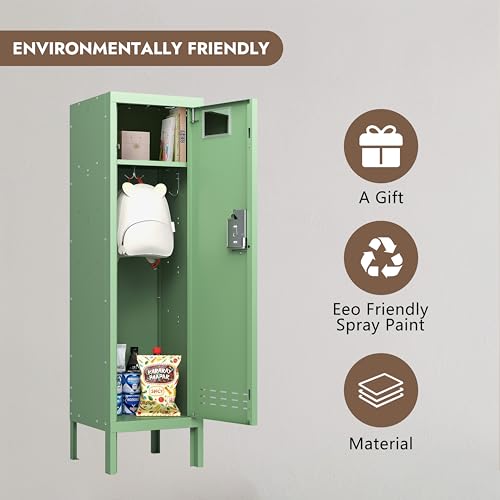 Image of BUTISOW Metal Kids Locker,Metal Cabinet Storage Lockers,Lockable for Employees with Door,54 inch Height Steel Locker,Lockable Steel Locker for Children's Room, Playroom, School,Gym