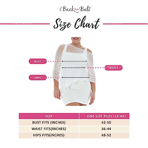 Back From Bali Womens Plus Size Sheer Poncho Shrug - Lightweight Knit Pullover Bolero Sweater 2X 3X 4X4
