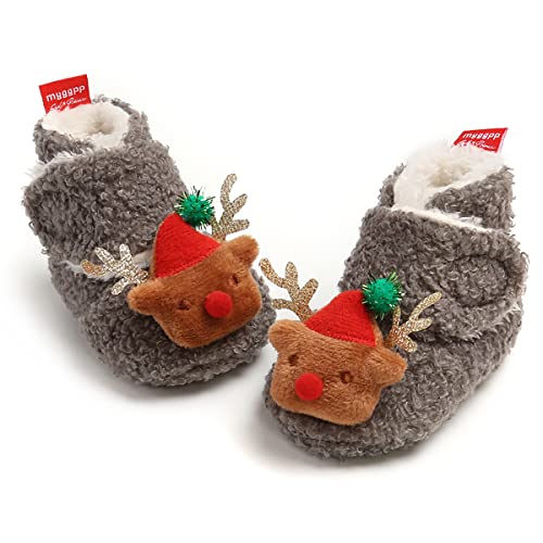 Image of QWZban Baby Booties Infant Newborn Boys Girls Slippers Warm Crib Sock Shoes Indoor First Walkers Prewalker