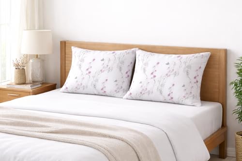 Image of Microfiber Pillow Cover 17x27 Inch (Pack of 2) | Soft & Durable | Ideal for Bed & Sofa Butterfly Bliss
