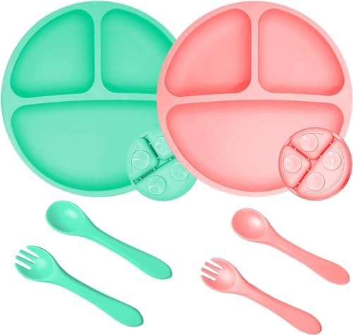 WUISOLQP 2 Pièces Assiette Ventouse Pour Bébé, Assiette Bebe