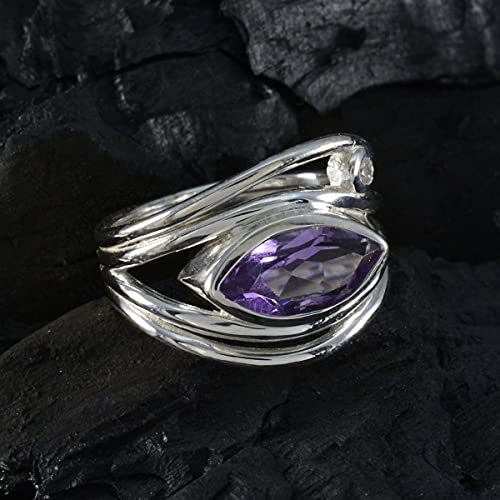 Bague en améthyste naturelle argent 925 hypoallergénique peau sensible