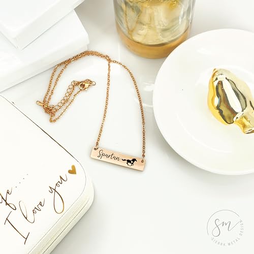 Personalized Name Horse Bar Necklace Horse Jewelry Personalize Bar Horse Name Necklace Personalized Necklace Jewelry Personalized Horse Necklace Lucy Celeste Necklace HORSE-BAR3
