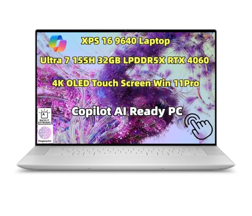 XPS 16 9640 ���� AI �m�[�g�p�\�R�� 16.3�C���` OLED 4K �^�b�`�X�N���[�� 16�R�A Ultra 7 155H 32GB RAM 1TB SSD Geforce RTX 4060 �O���t�B�b�N�X �E�F�u�J���� �o�b�N���C�g �w�� 