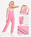 UK loees Jumpsuits for Girls Kids Casual Sleeveless Jumpsuits Spaghetti Strap Romper Long Pants with Pockets Pink