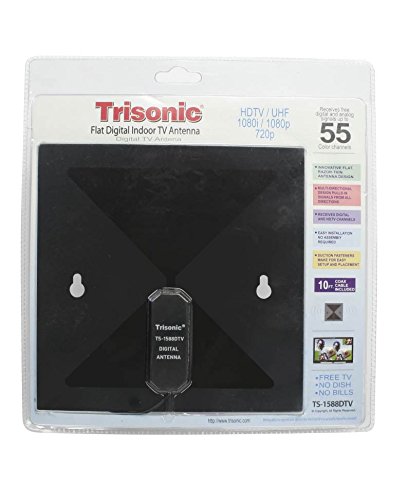 Trisonic Flat Digital Indoor HDTV Antenna Best HDTV Antenna Get Free TV!