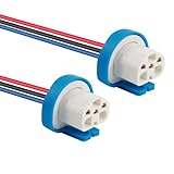 2PCS Headlight Wiring Harness,9007 9004 HB1 HB5 3 Pin Ceramic Headlight Connector Plug Replacement,Universal High Tempreture Resistant Headlights Socket Car Accessories