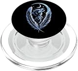 Wolf Majestic Moon Feather Wildlife Zoo Uomini Donne Bambini PopSockets PopGrip per MagSafe