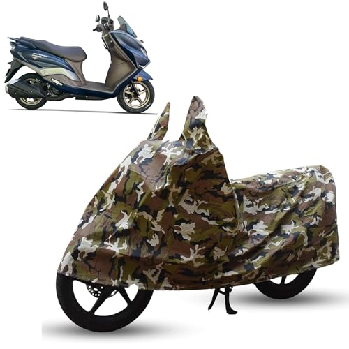 Image of Sulfar Bike Cover for Suzuki Burgman Street (2026 Updated) (Premium Scooter) | Waterproof, Dustproof & UV Protected | All Weather Two Wheeler Cover (Army Green) New 2026 Variants