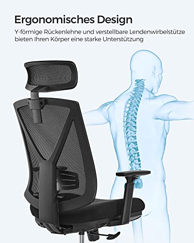 Songmics Bürostuhl mit Fußstütze und ergonomischer Rückenlehne