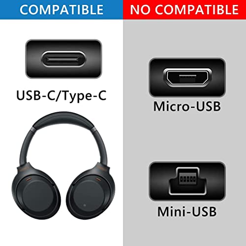 GEEKRIA USB Headphones Cloth Braided Fast Charger Cable Compatible with Sony WH-1000XM6/1000XM5/1000XM4, WH-XB920N/XB910N - Image 3