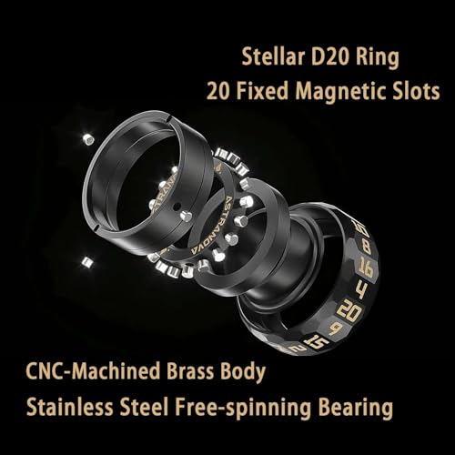 Image of Stellar D20 Dice Ring - Spinner Dice for DND RPG Tabletop Gaming Accessory with Rotating Dice D20 CNC Machined Brass Spinner Ring for D&D Gift for Dice Goblins, DM & Fantasy Engineers Anxietyrelief