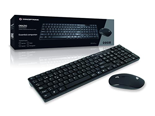 CONCEPTRONIC ORAZIO01ES Wireless Keyboard+Mouse,ES, Schwarz