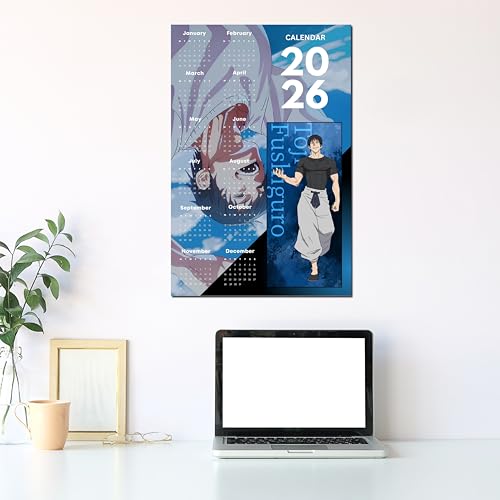 Image of 2026 Anime Wall Calendar 12 x 18 Inch | Toji Inspired Theme | Aesthetic Anime Poster Calendar | Room & Wall Decoration | Premium Print