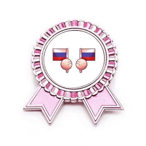 Broche drapeau Fédération de Russie en métal rose taille M aux finitions soignées