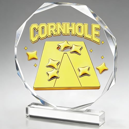DOUOAUO Cornhole Trophy - Acrylic Trophy Award 4.72 x 5.27 Inches Perfect for Kids Adults Trophy Award Sports Participation Winner Prize Gift