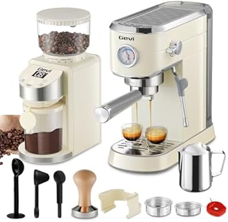 Gevi Espresso Machine 20 Bar with Grinder, Professional Espresso Maker with 35 Precise Grind Settings Burr Coffee Grinders Combos, Super-Automatic Espresso Machines, Gift for Coffee Lover