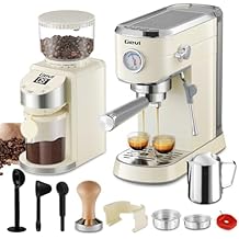 Gevi Espresso Machine 20 Bar with Grinder, Professional Espresso Maker with 35 Precise Grind Settings Burr Coffee Grinders