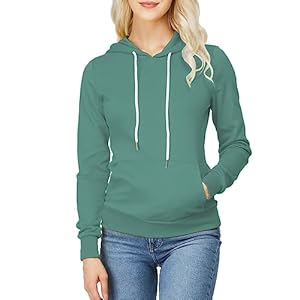 H2H Women’s Slim Fit Zip Up & Pullover Hoodie Lightweight Long Sleeve Kangaroo Pocket Basic Casual Sweatshirt