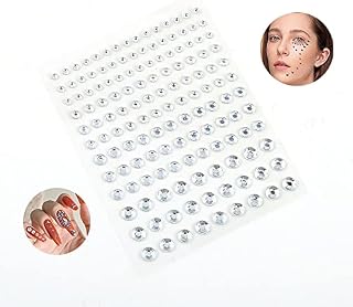 Clear Rhinestone Stickers Self-Adhesive Acrylic Crystal Gems Stickers Flatback Rhinestone Crystal Stickers for DIY Crafts Makeup