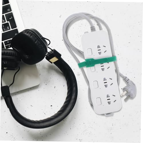 VILLCASE 100 pcs Cintas para Cables Resistentes con Gancho y Lazo Verde Reutilizable, Organizador Adhesivo para Cable para Computadora y Gestión Eléctrica Bajo el Escritorio miniatura 5
