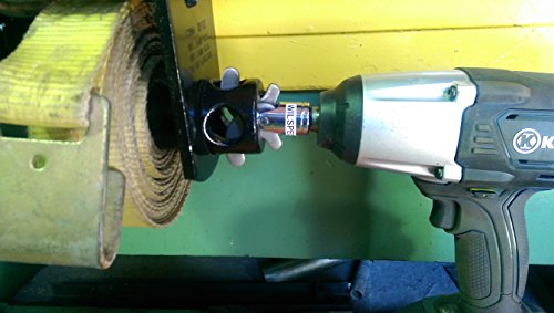 Cargo Winch Strap Winder Tool to Fit Drill or Impact Wrench - Free Drill Adaptor Included ! by WILSPEC LLC