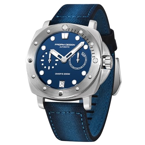 Image of Pagani Design Luxury Automatic Mechanical Watch for Man 41mm Diver's Sport Watch with Sapphire Glass, 200m Waterproof, Nylon Strap & Power Reserve