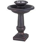 Smart Solar 24260RM1 Chatsworth 2-Tier Solar-On-Demand Fountain, Oiled Bronze Finish, with Patented Underwater Integral Solar Pump and Pump System